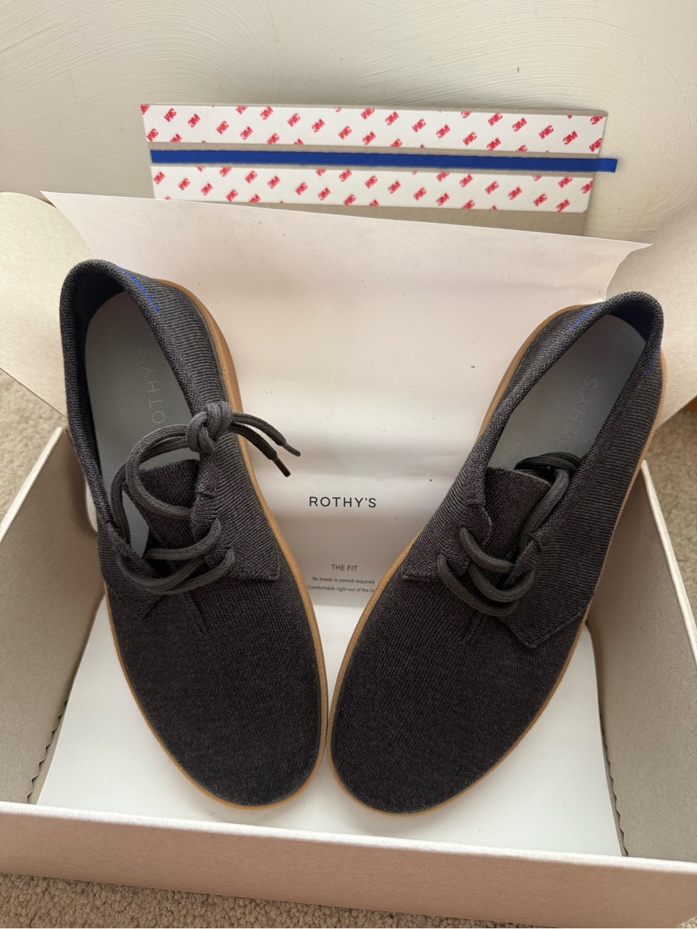 Rothy's Men's Monty Brown Knit Lace-Up Oxfords with Tan Sole
